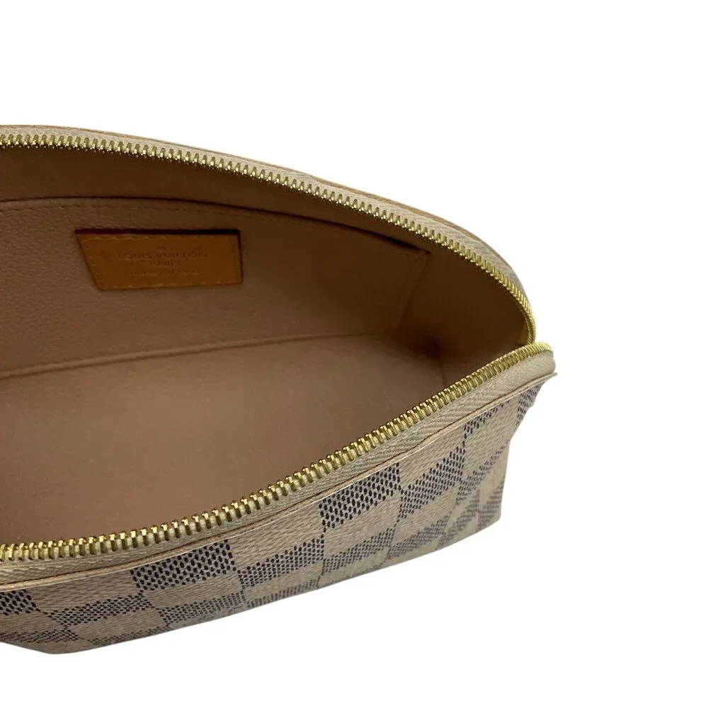 Louis Vuitton Ivory Damier Azur Canvas Cosmetic Pouch - Picture 14 of 16